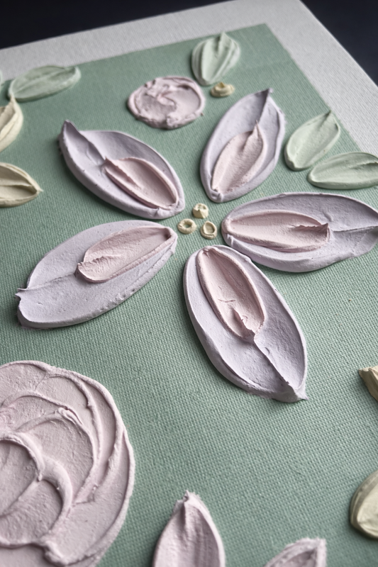 Personalised Floral Textured Canvas Painting