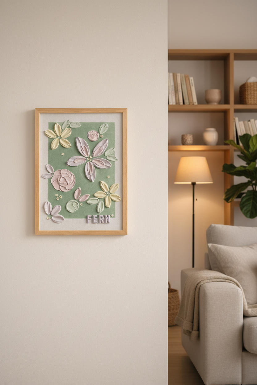 Personalised Floral Textured Canvas Painting
